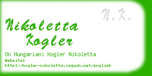 nikoletta kogler business card